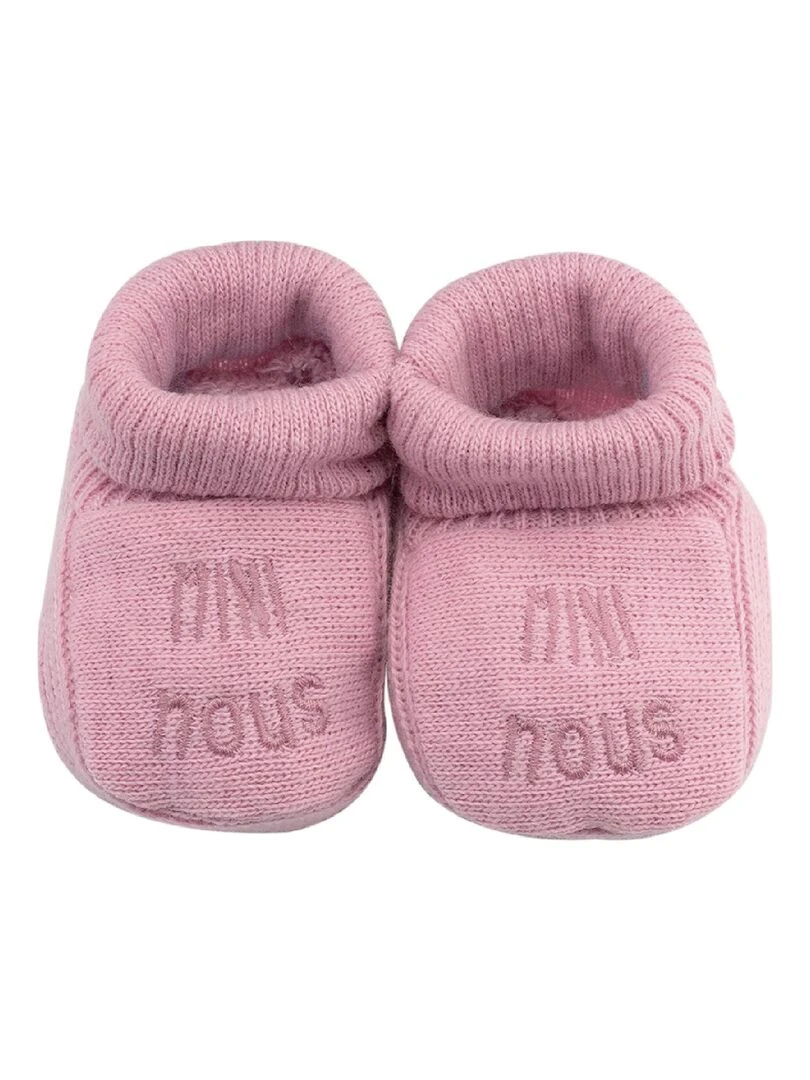 Chaussons naissance Mini Nous Vieux rose