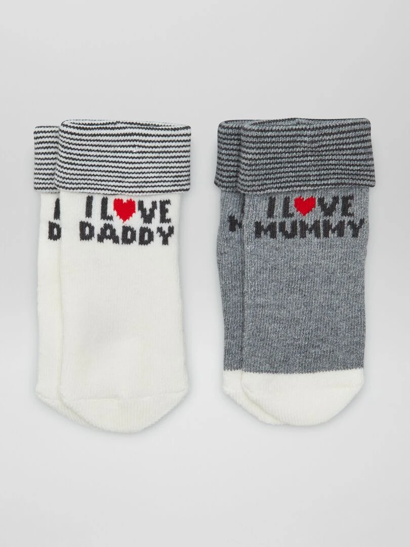 Lot de 2 paires de chaussettes Gris