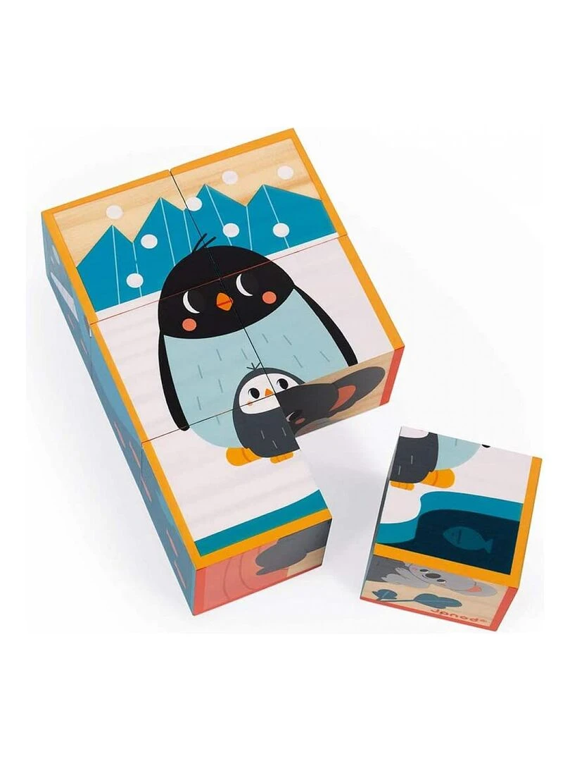 Puzzle en bois 6 cubes animaux WWF N/A