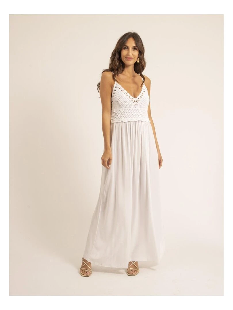Robe longue crochet IGRALA   Blanc
