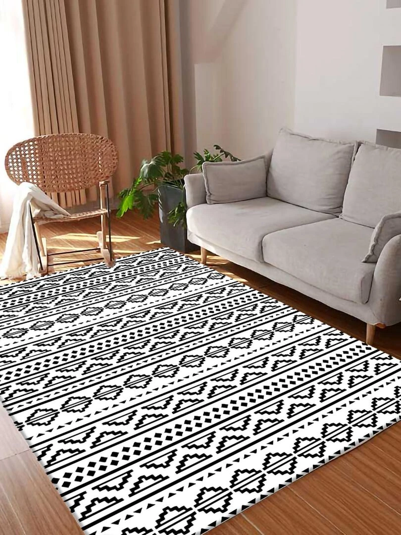 Tapis BERBERE ZEMZEM Noir Blanc