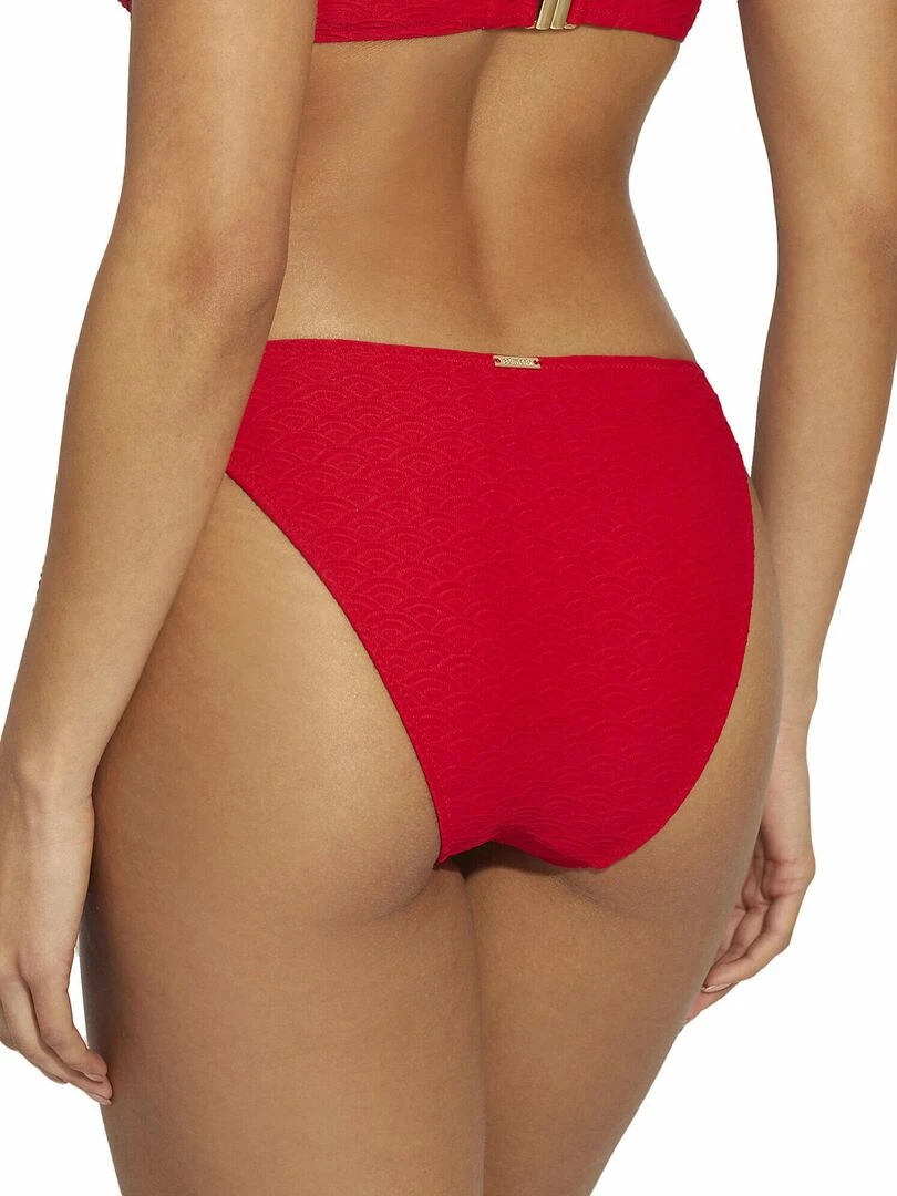 Bas maillot slip de bain taille basse à nouettes Sicilia Rouge