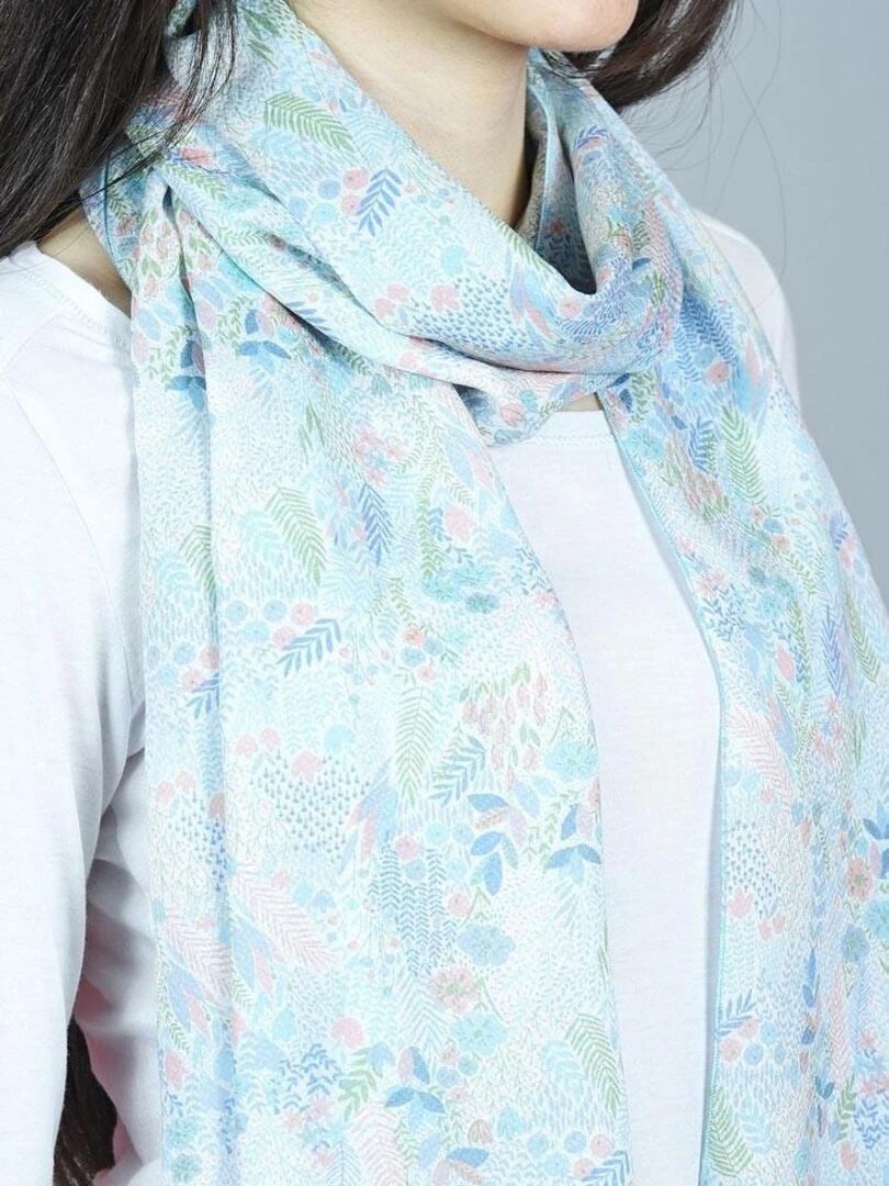 Echarpe légère Fauna   Made in UE   Bleu