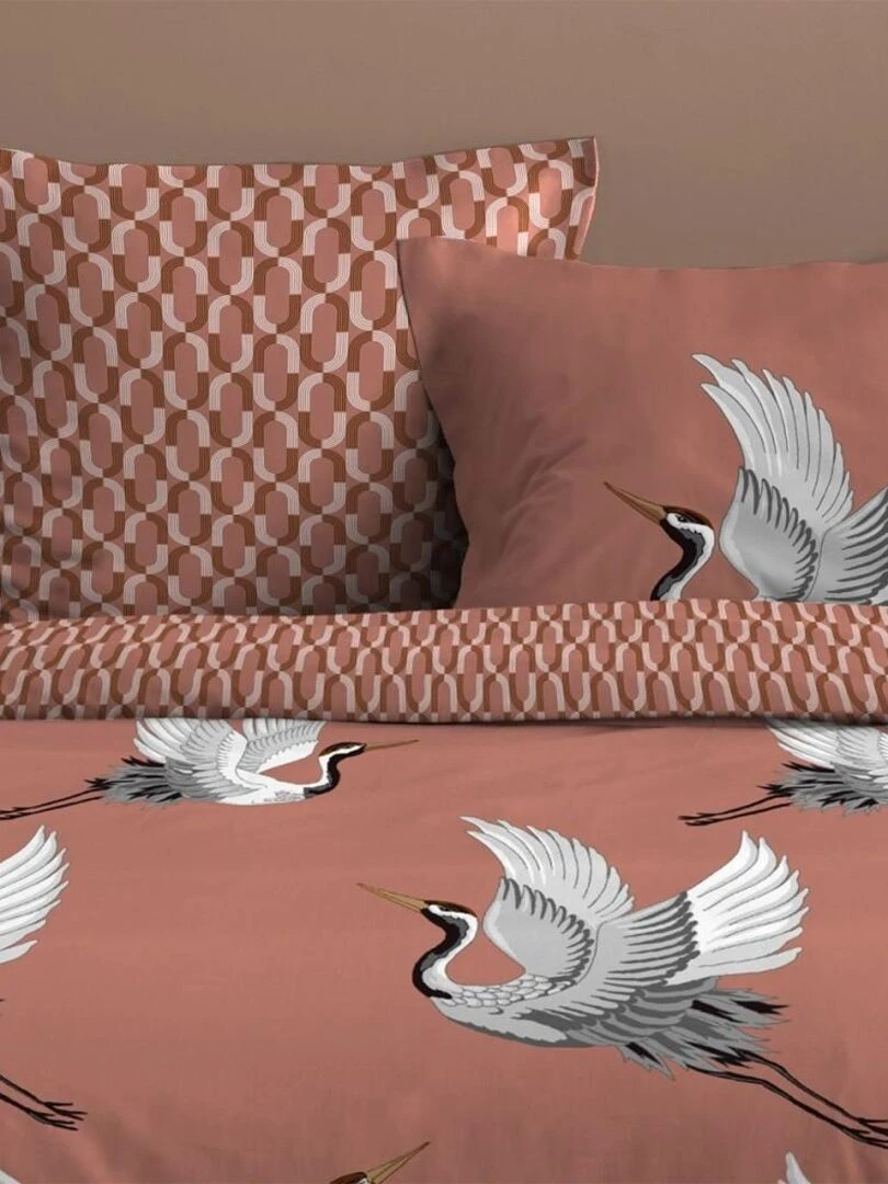 Housse de couette  Sakaï marsala + taie(s) coton 57 fils   Rouge