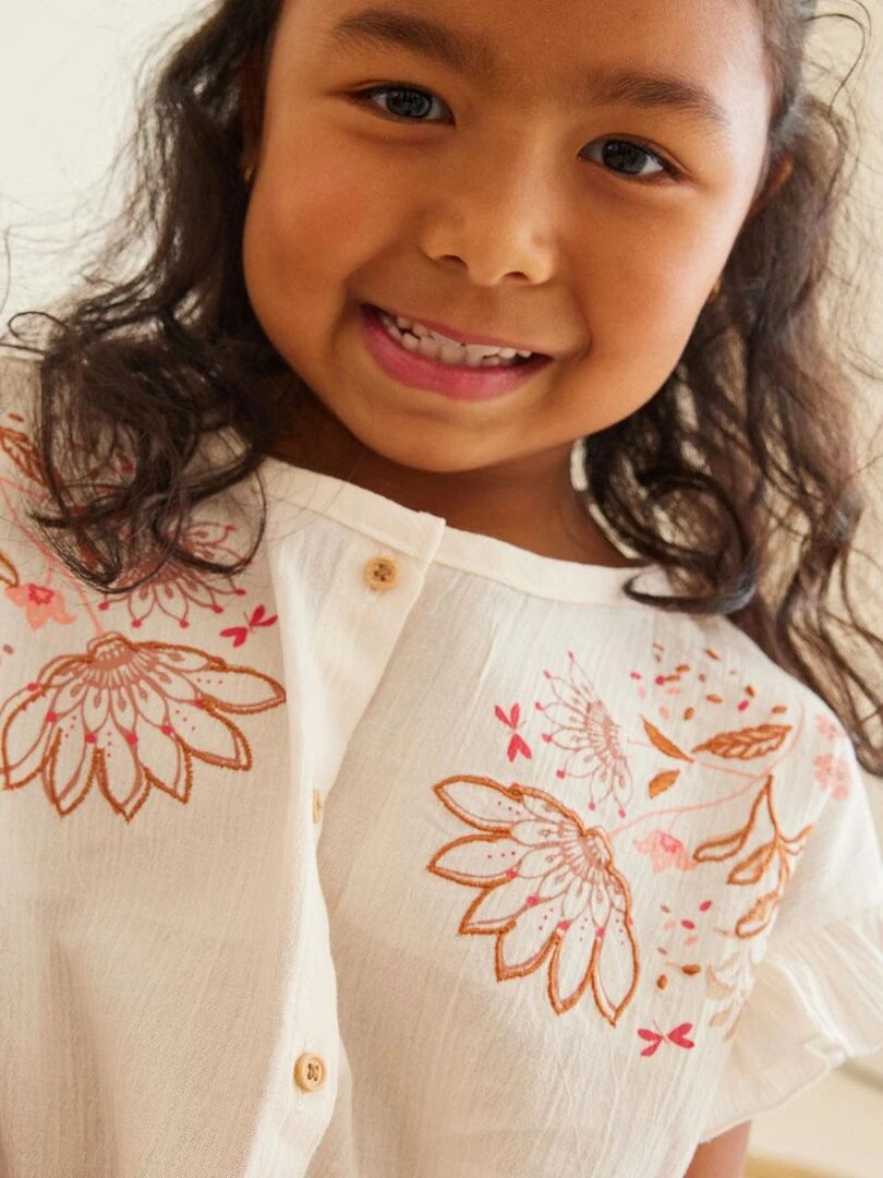 Blouse fille Mahonia   Ecru