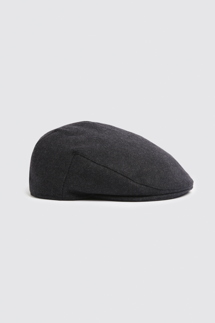 Charcoal Melton Flat Cap Buy Online at Moss