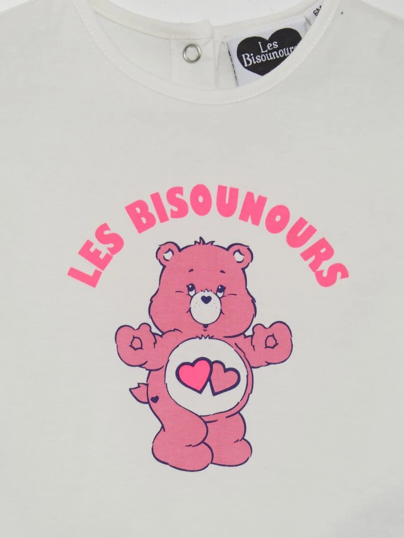 T shirt en jersey 'Bisounours' blanc