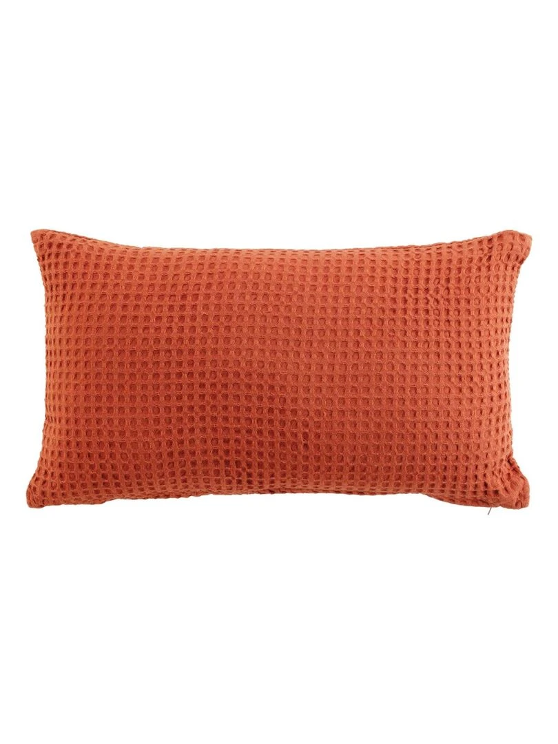 Coussin déhoussable en nid d'abeille Rouge cerise