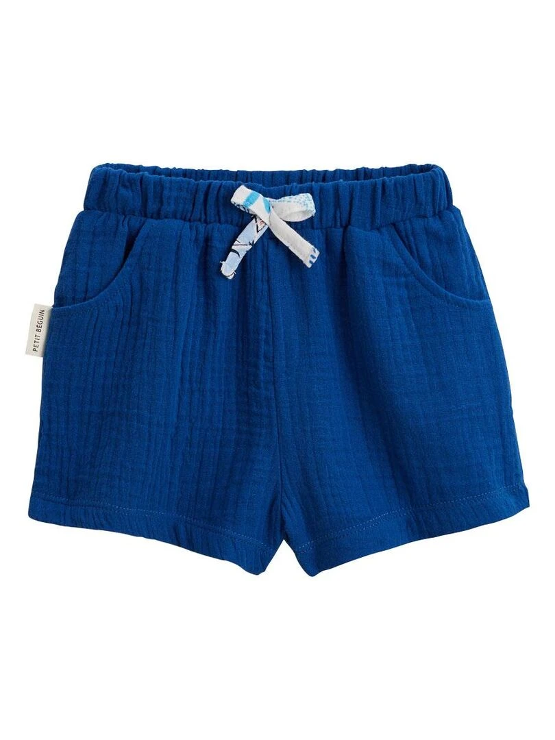 Ensemble bébé t shirt et short en gaze de coton Bella Chica   Bleu