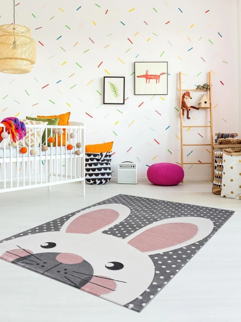 Tapis enfant LAKIDS 2 en polypropylène doux et soyeux OEKO TEX®   Gris