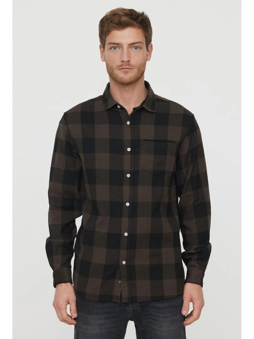 Lee Cooper Chemise manches longues coton regular DOXOU Marron