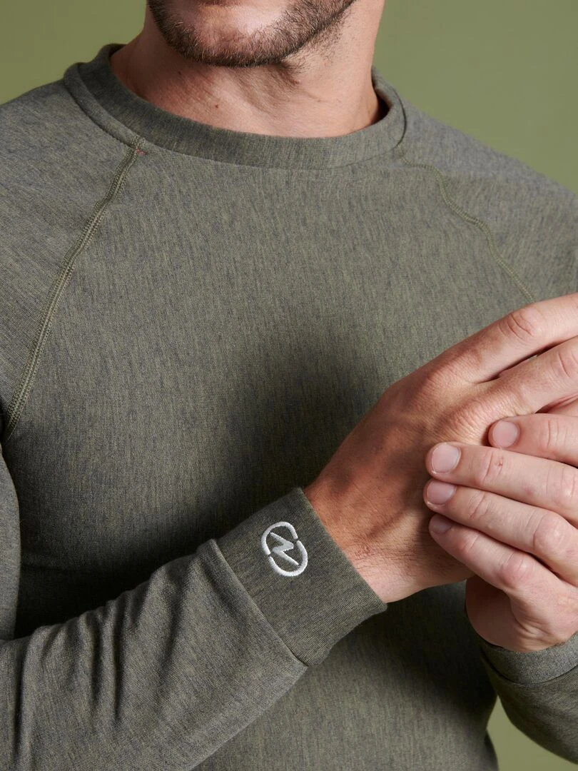 T shirt col rond Comfort Thermolactyl 4 homme   DamartSport   Kaki