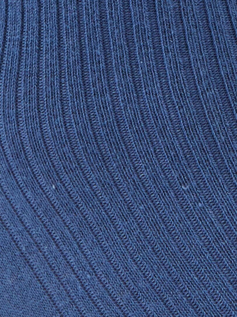 Lot de 2 paires de chaussettes maille côtelée coton biologique*   Damart   Gris Bleu