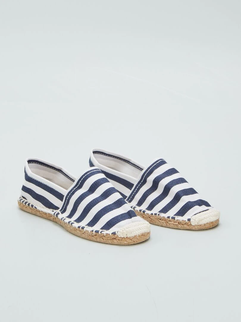 Espadrilles à rayures Blanc/bleu marine
