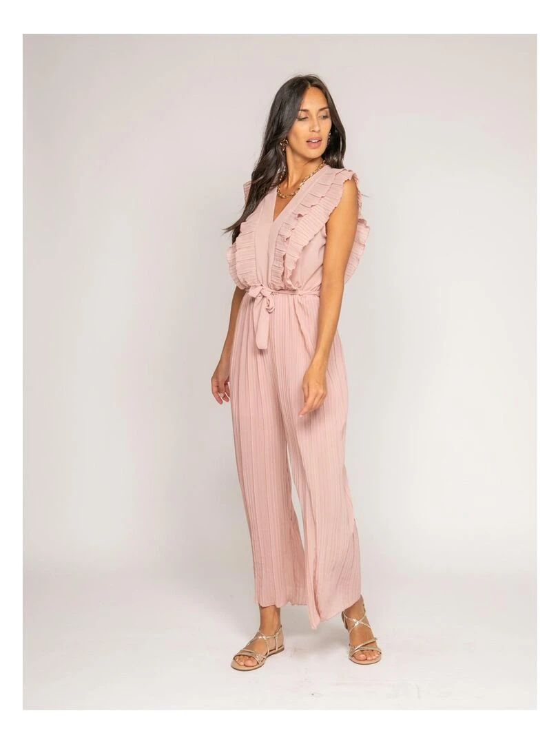 Combi pantalon fluide ERINE Rose clair