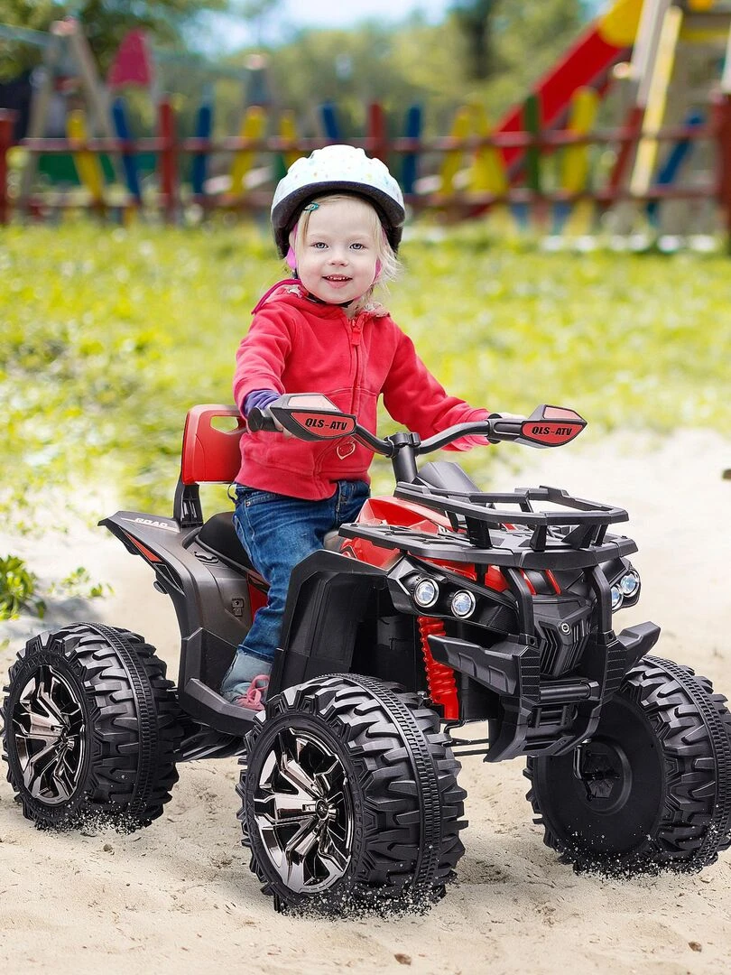 Quad électrique enfant 5 Km/h max. effets lumineux sonores   Rouge