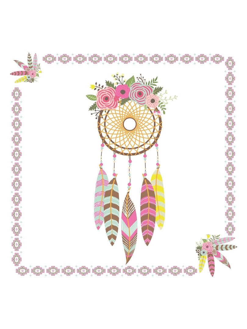 Lot de 20 serviettes en papier attrape reves 33 cm Blanc