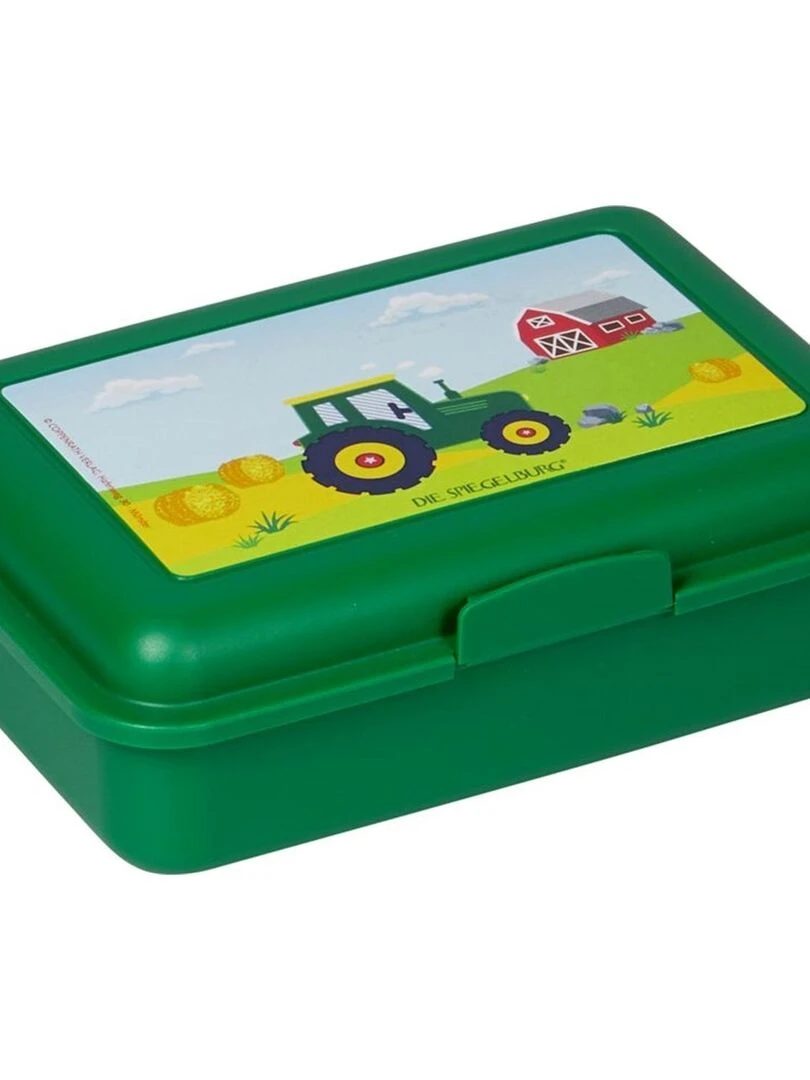 Boîte à tartines avec motif (tracteur) Vert