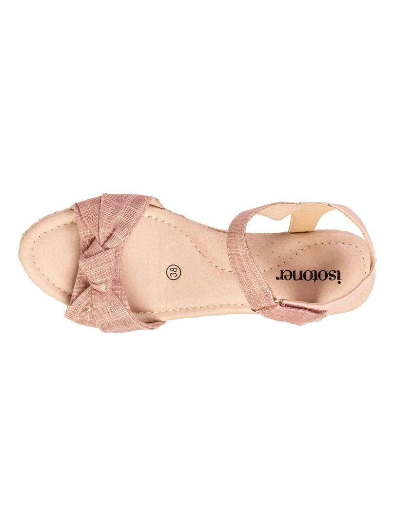 Espadrilles Femme nœud talon Rose Rose