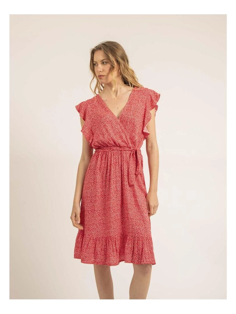 Robe courte motifs ILOFTI Rouge