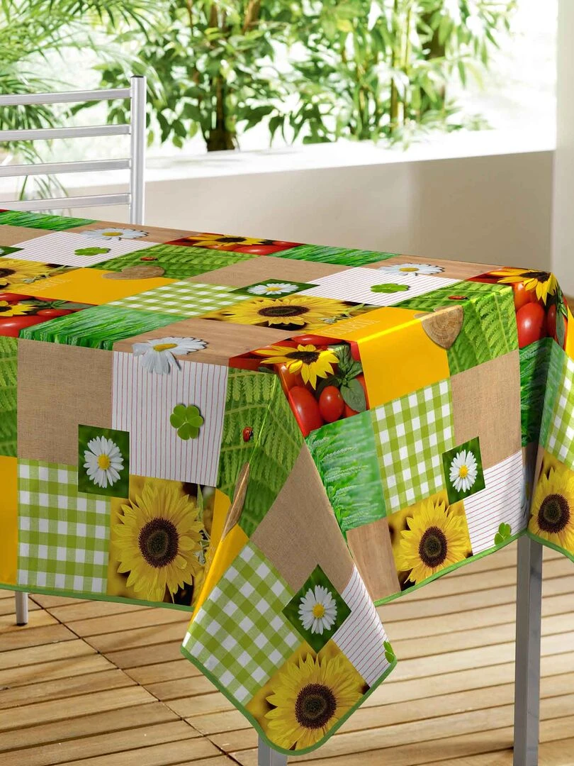 Nappe rectangle PVC Patchfleur Jaune