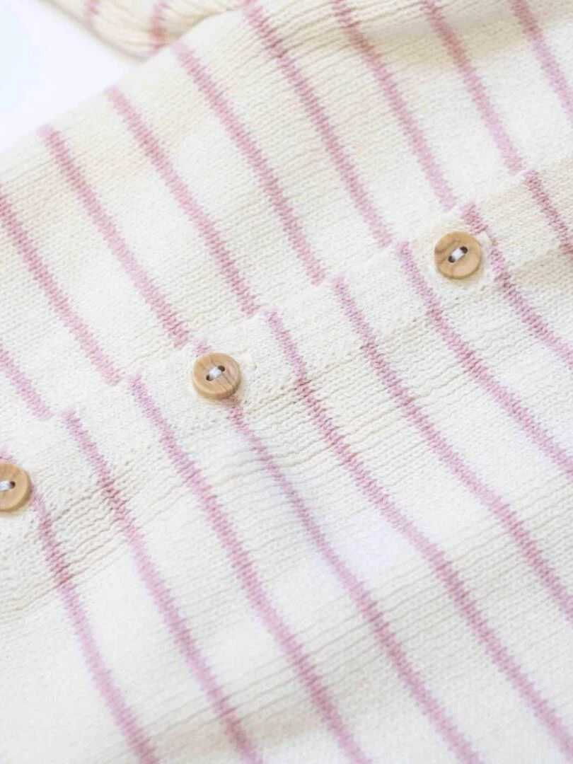 Cardigan en laine Petits Marins Blanc Rose