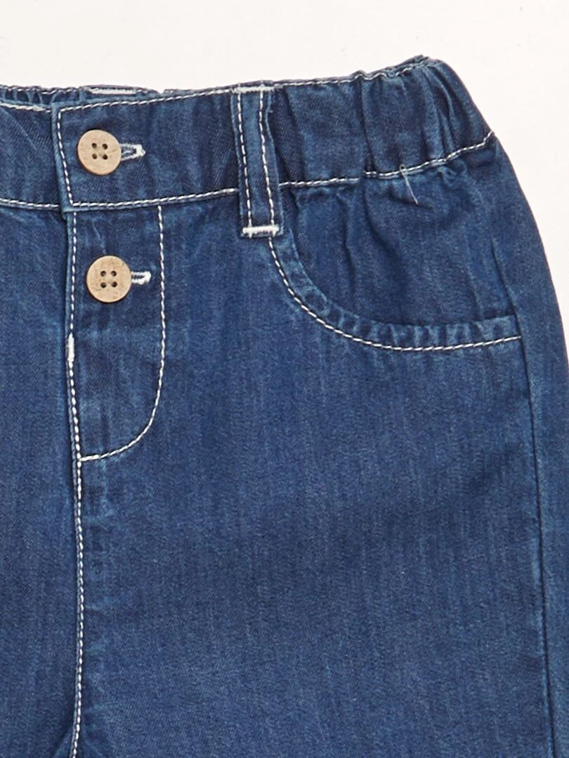 Pantalon en coton effet jean   Bleu