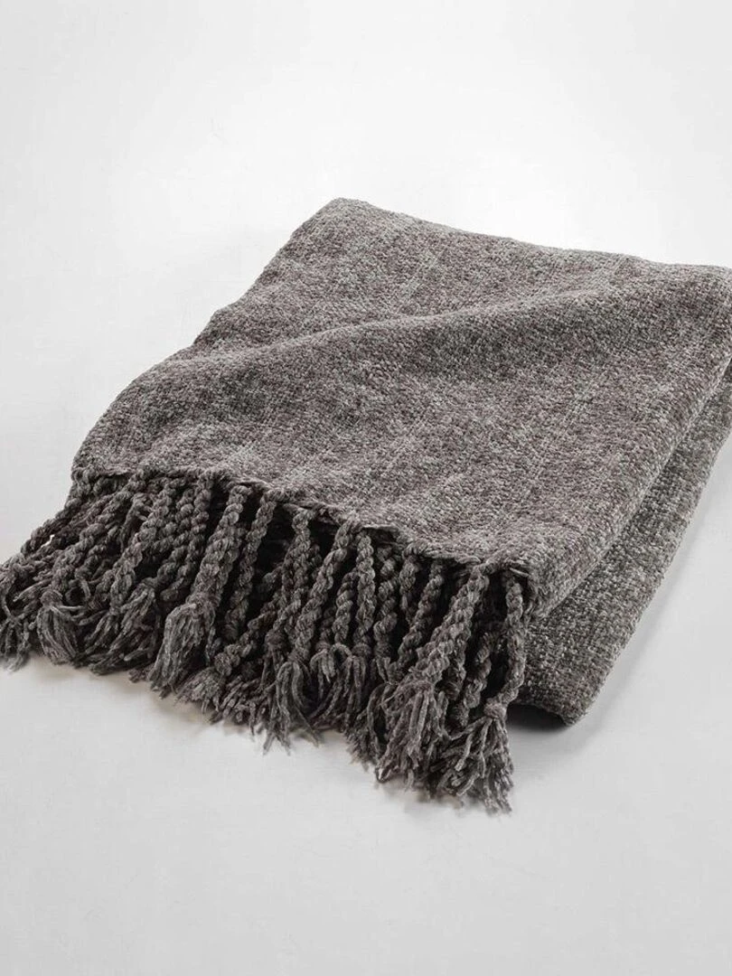 Plaid Chenille uni Melissa   Taupe
