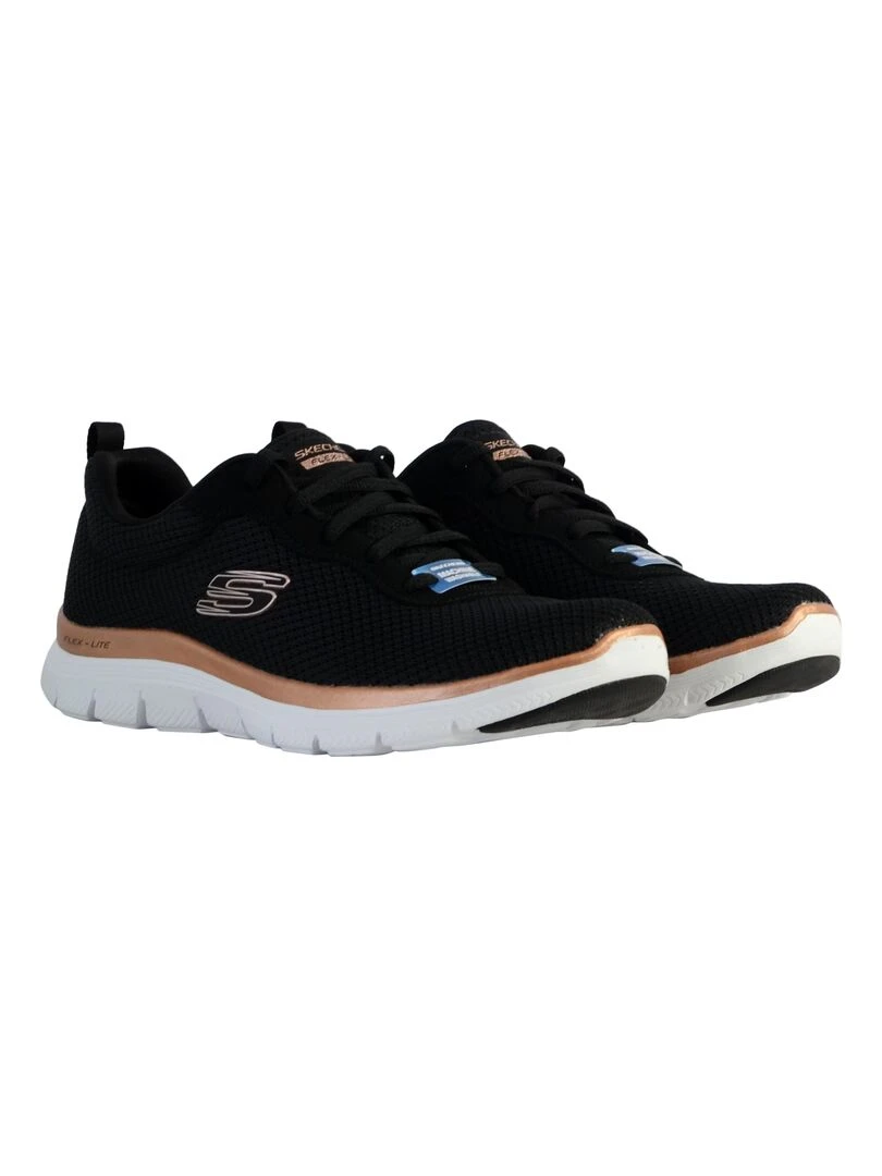 Basket Cuir Skechers Active Flow   Noir