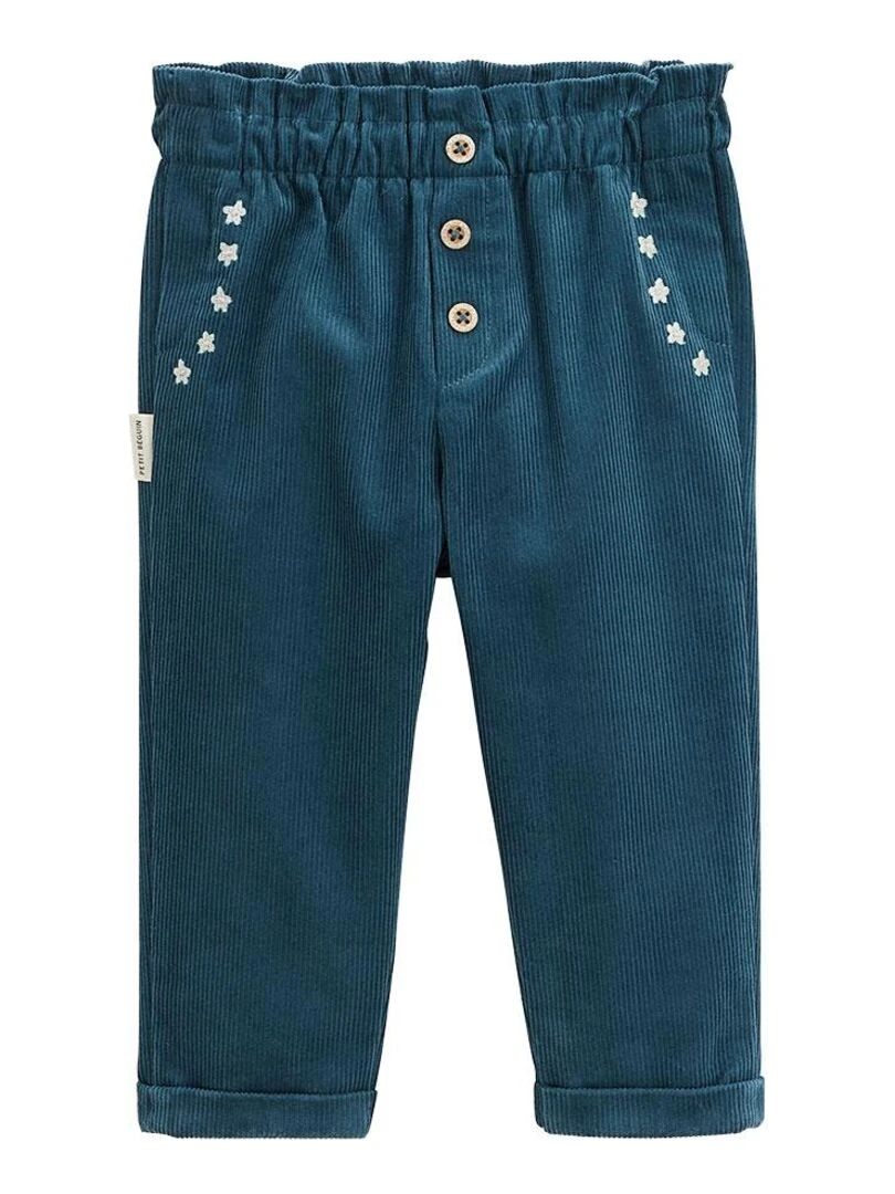Pantalon bébé en velours côtelé Népal Bleu