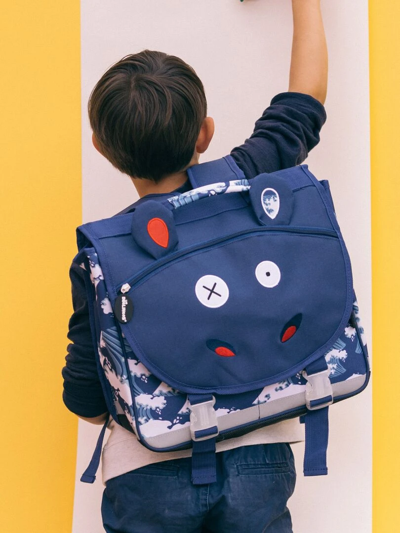 Cartable A4 maternelle Hippipos l'hippopotame   Bleu