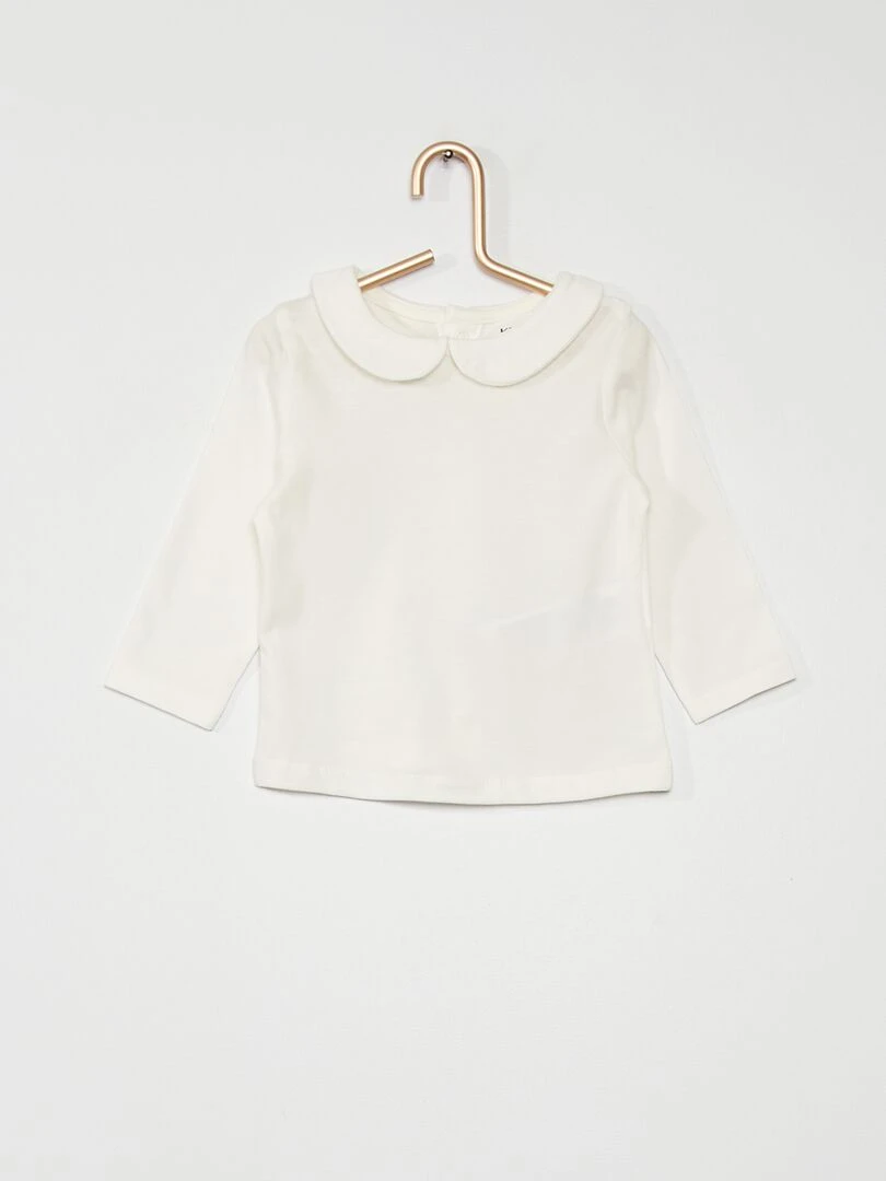 T shirt col claudine écru