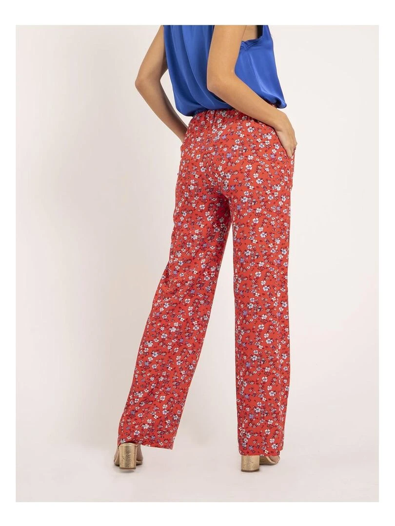 Pantalon fluide motifs EUXANE Rouge