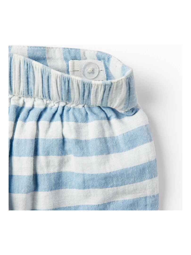Shorts à Rayures en Coton pour Fille 'B&S'  BROTHERS&SISTERS   Bleu clair