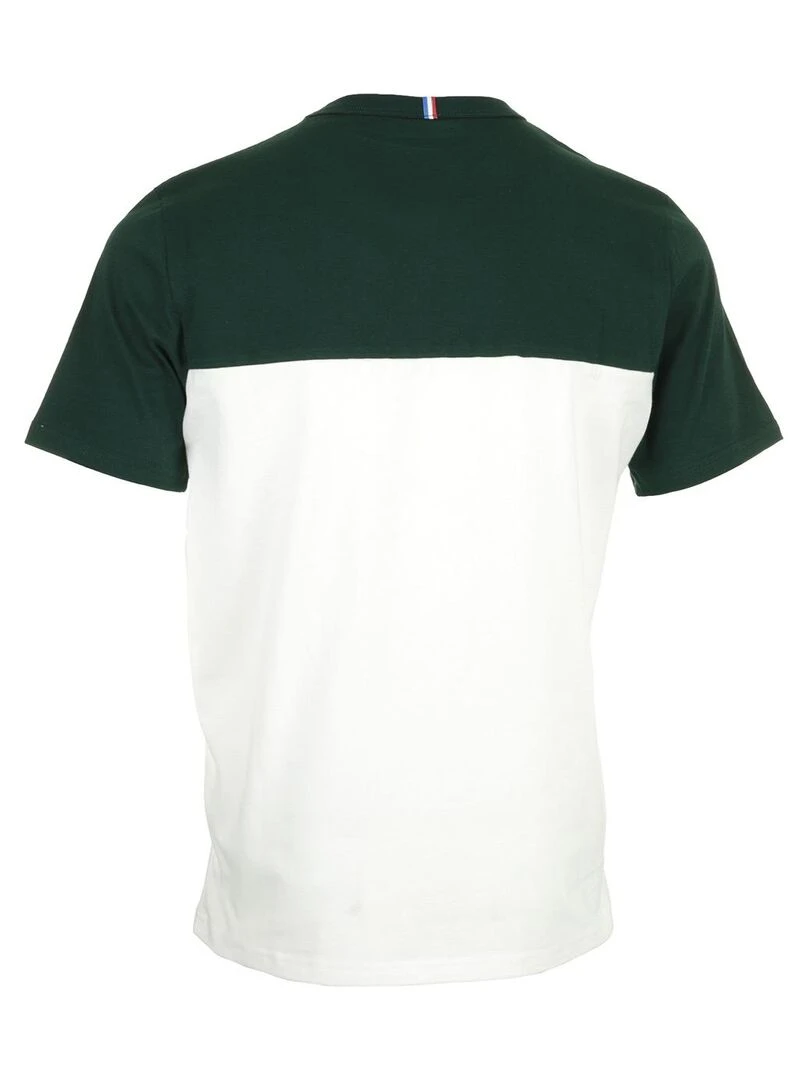 T shirt Le Coq Sportif Saison 2 Tee Ss N°1 Blanc Vert