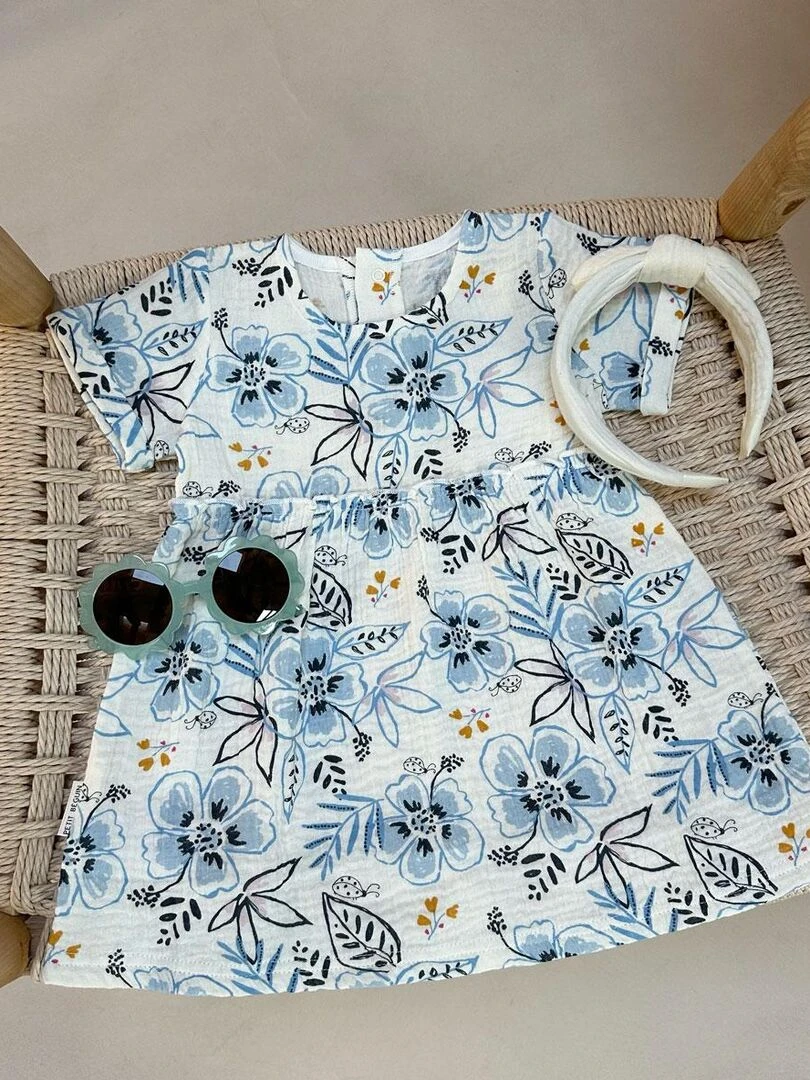 Robe enfant en gaze de coton Hélénie   Ecru