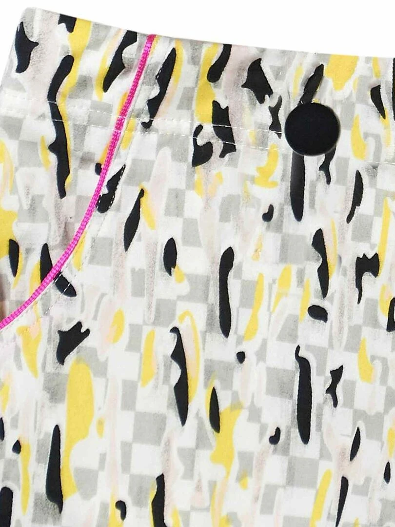 Short Été Fille Coton Graphique Jaune ANGIE 'LA FAUTE A VOLTAIRE' Blanc Jaune Noir