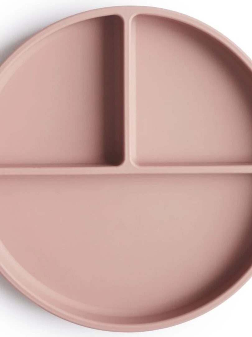 Assiette à compartiments en silicone avec ventouse Blush Rose
