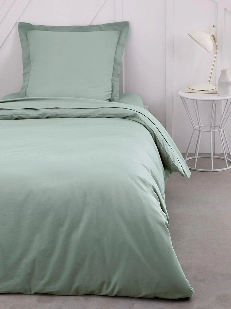 Drap housse 1 personne uni 'ESSENTIAL' 'TODAY'   Vert