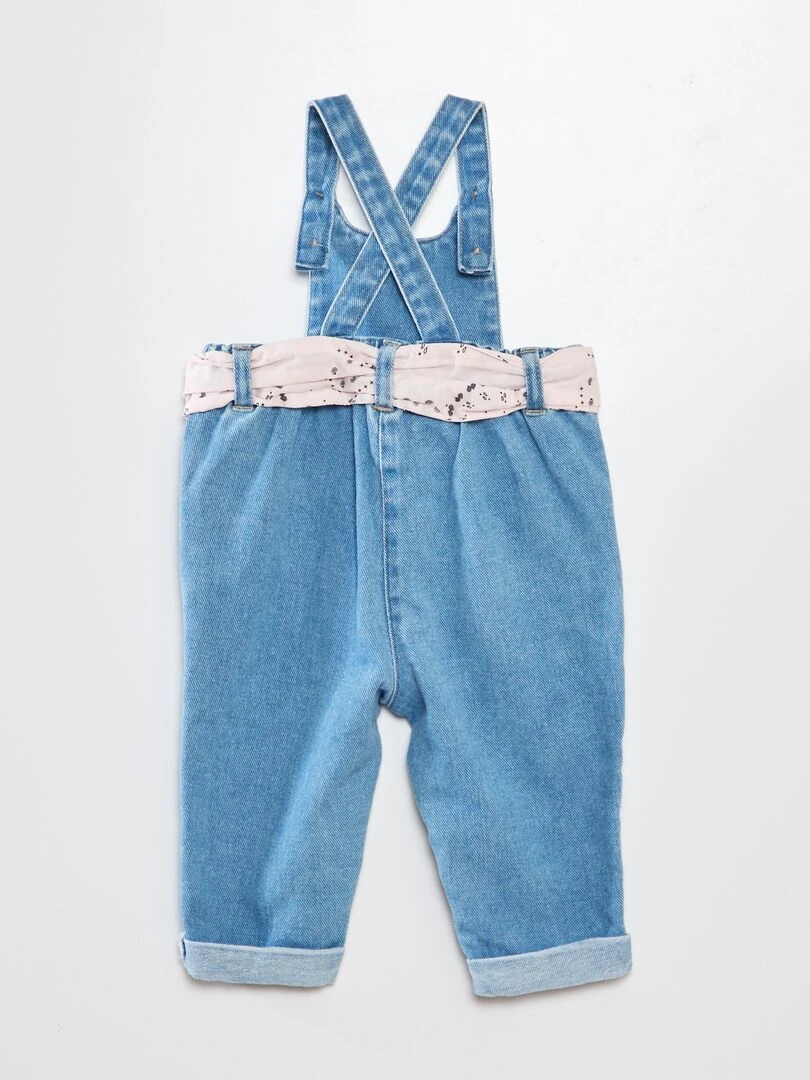 Salopette en denim avec ceinture en coton Denim