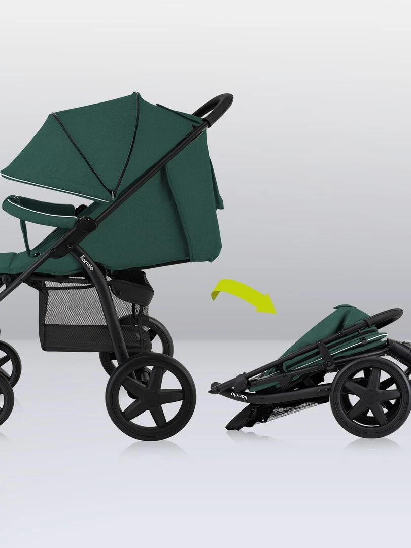 LIONELO Annet Plus   Poussette canne universelle   Jusqu'à 22 kg   Vert   Noir Vert Noir