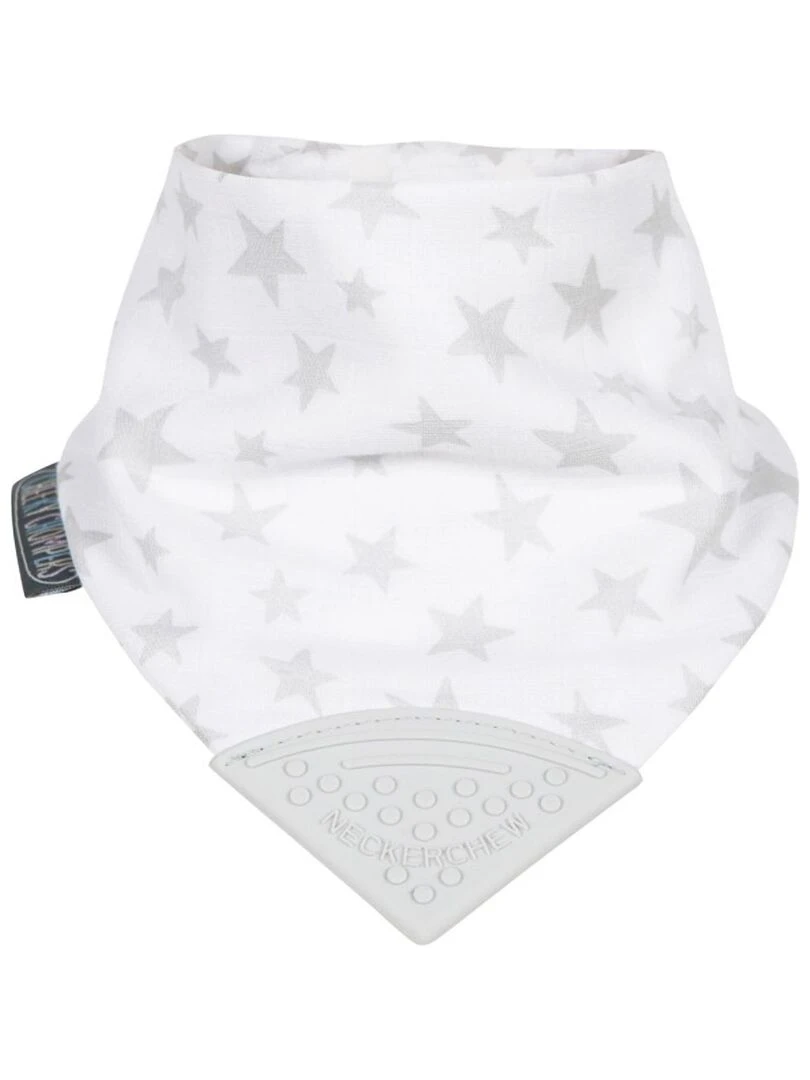 Bavoir bandana avec embout de dentition STELLA Blanc