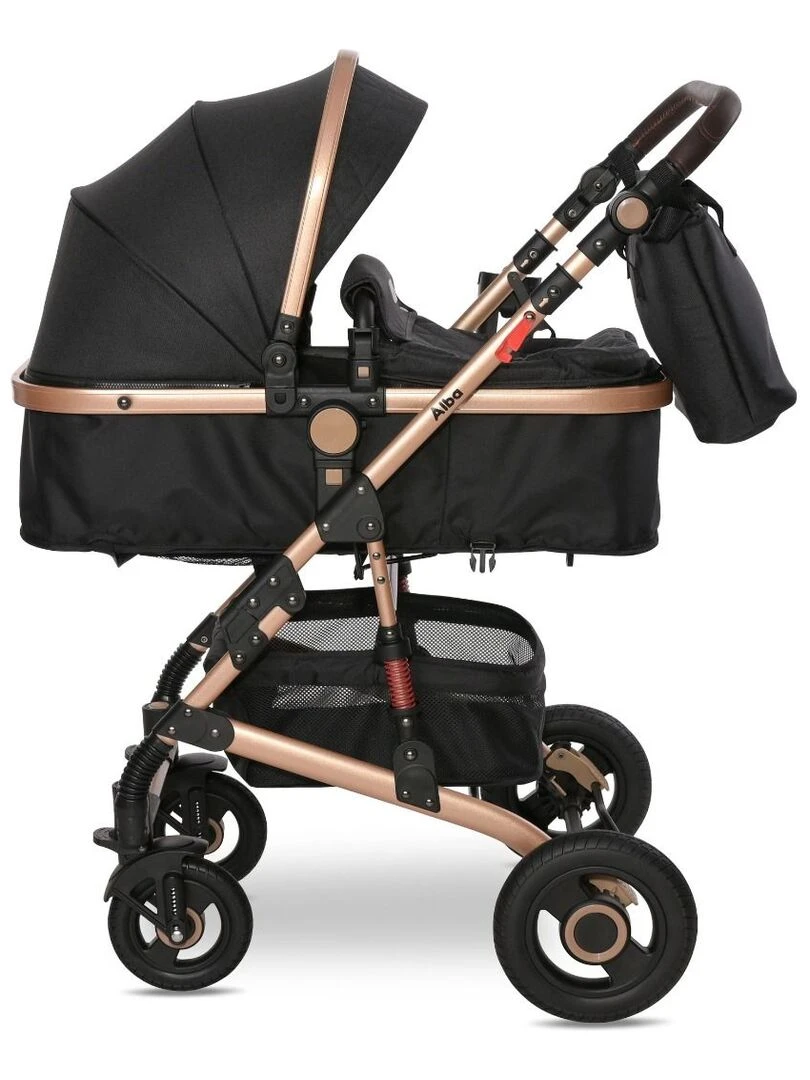 Poussette combinée transformable 2 en 1 Alba Lorelli noir Noir