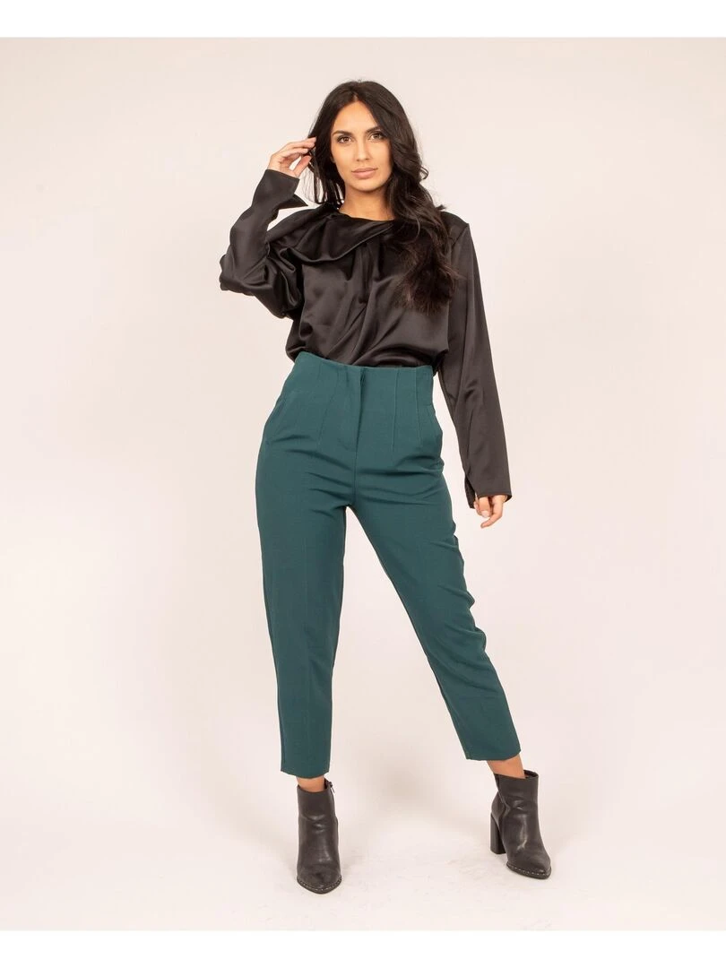 Pantalon droit pinces EZARA   Vert