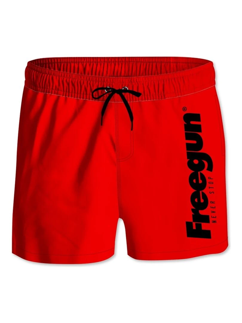 Boardshort court garçon ceinture tout élastiquée Freegun Rouge