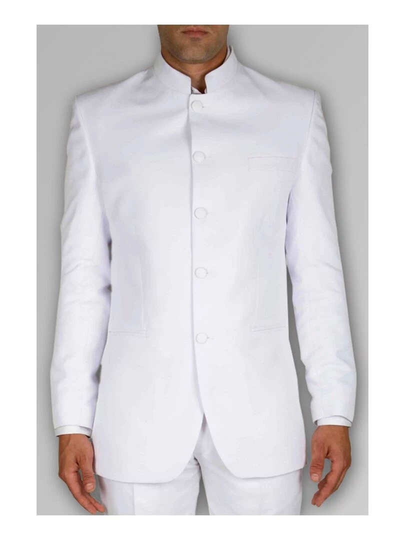 Veste col mao Kebello Blanc Blanc