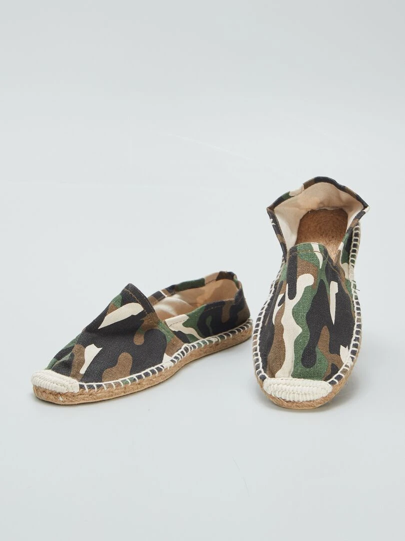 Espadrilles en corde avec imprimé camouflage   Beige/vert/marron