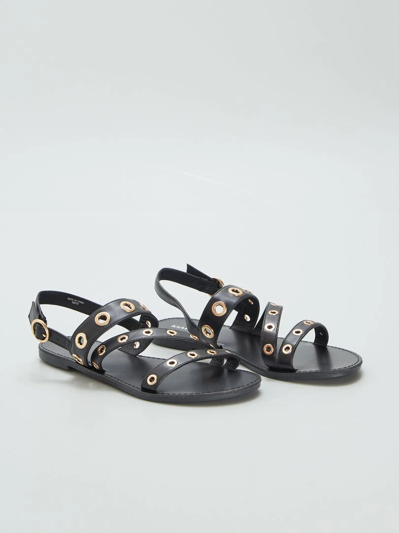 Sandales à oeillets Noir