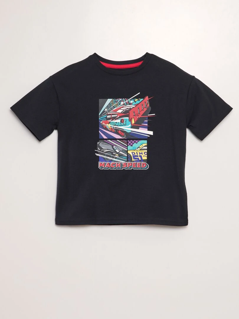 T shirt imprimé 'Disney' Noir 'Cars'