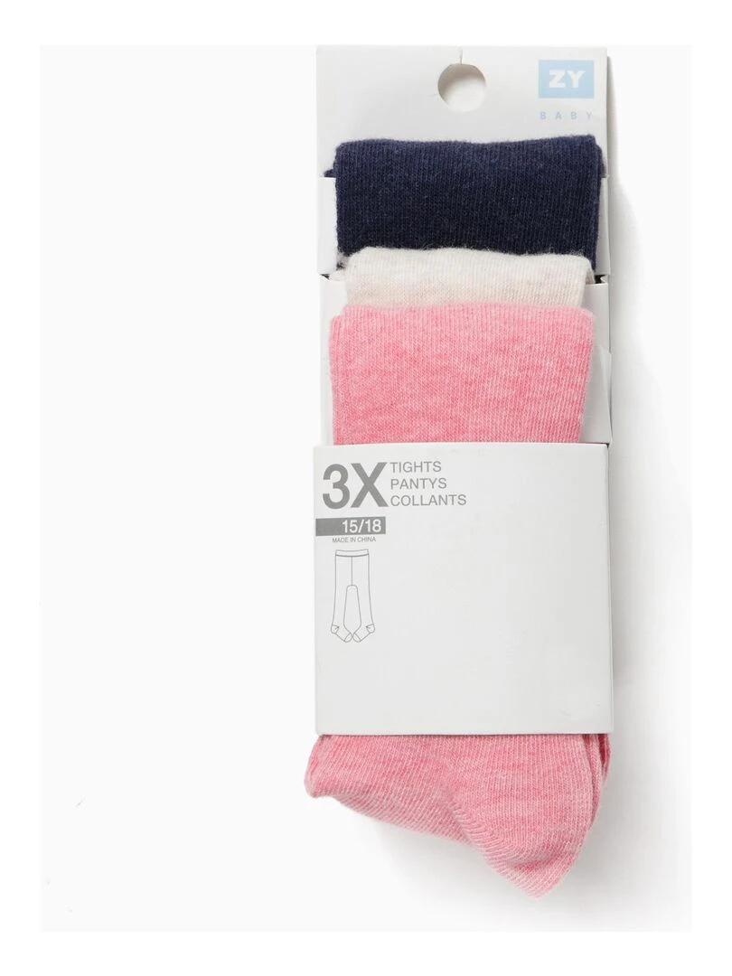 3 Collants en Maille pour nouveau née ESSENTIALS LINE Multicolore